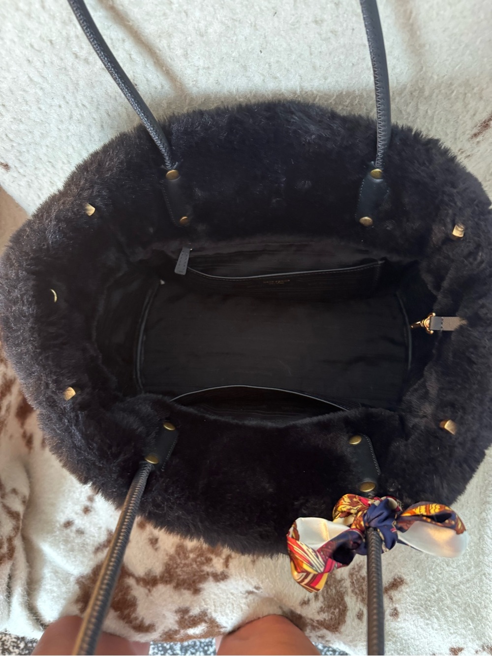 kate spade Black Faux Fur Tote special edition - Picture 3 of 8